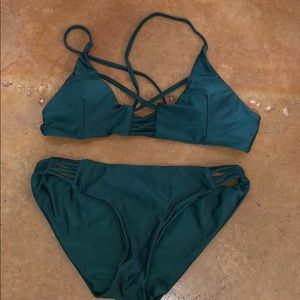 Green strappy bathing suit